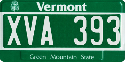 VT license plate XVA393