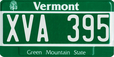 VT license plate XVA395