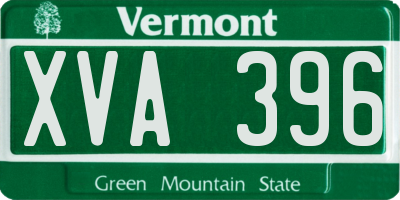 VT license plate XVA396