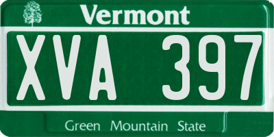 VT license plate XVA397