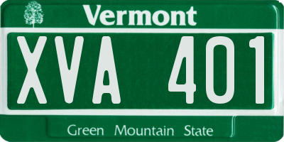 VT license plate XVA401