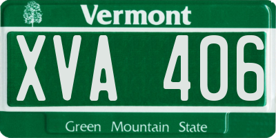 VT license plate XVA406