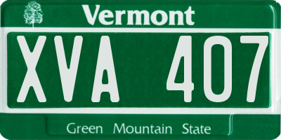 VT license plate XVA407