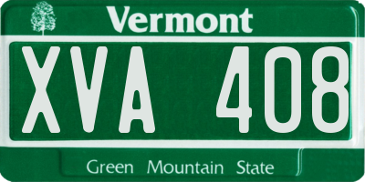 VT license plate XVA408