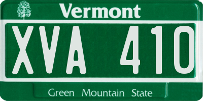 VT license plate XVA410