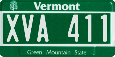 VT license plate XVA411