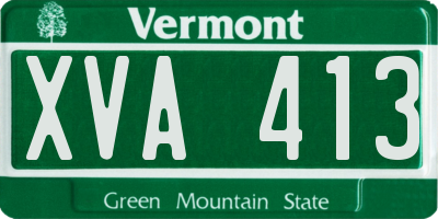 VT license plate XVA413