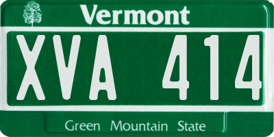 VT license plate XVA414