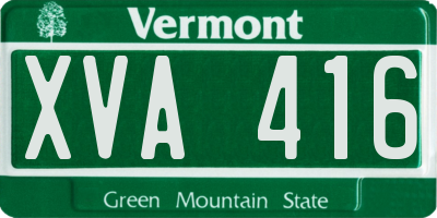 VT license plate XVA416