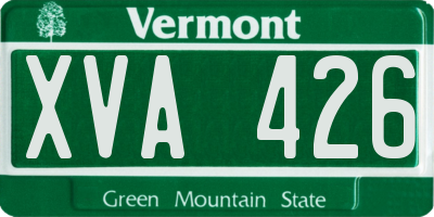 VT license plate XVA426