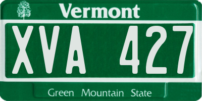 VT license plate XVA427