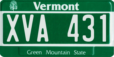 VT license plate XVA431
