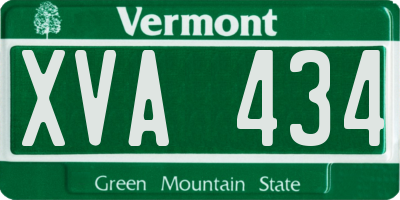 VT license plate XVA434