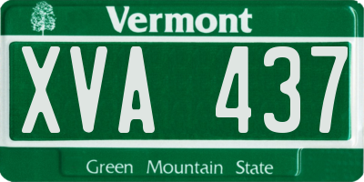 VT license plate XVA437