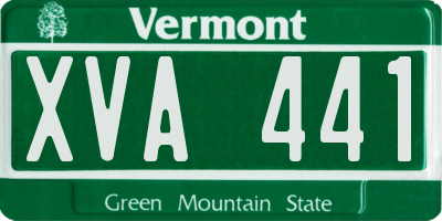 VT license plate XVA441