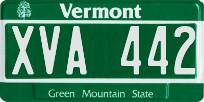 VT license plate XVA442