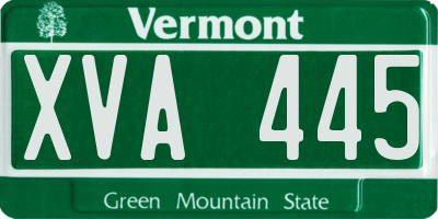 VT license plate XVA445