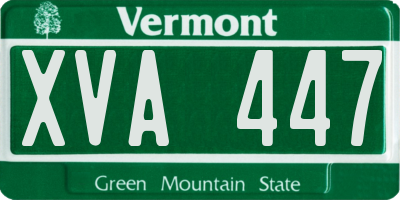 VT license plate XVA447