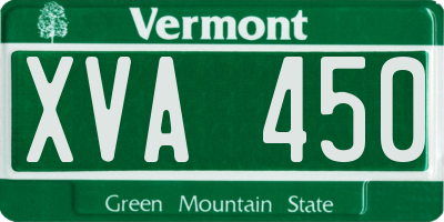 VT license plate XVA450