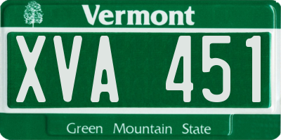 VT license plate XVA451