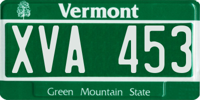 VT license plate XVA453