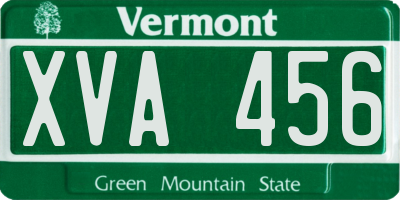 VT license plate XVA456