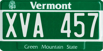 VT license plate XVA457