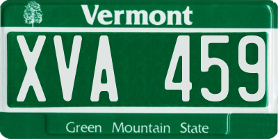 VT license plate XVA459