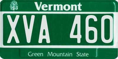 VT license plate XVA460