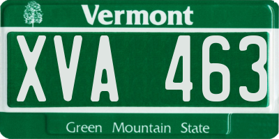 VT license plate XVA463