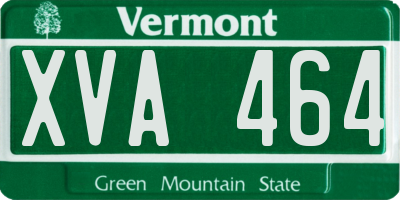 VT license plate XVA464
