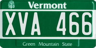 VT license plate XVA466