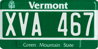 VT license plate XVA467