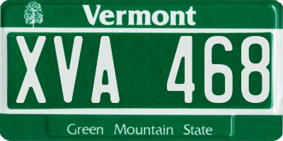 VT license plate XVA468