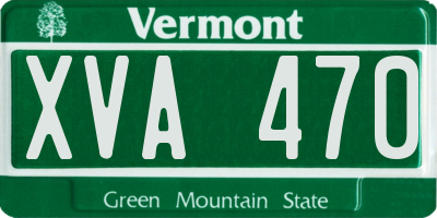 VT license plate XVA470