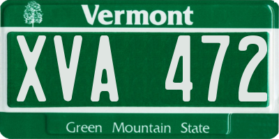 VT license plate XVA472