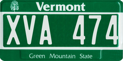VT license plate XVA474
