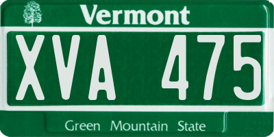 VT license plate XVA475