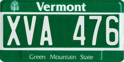 VT license plate XVA476