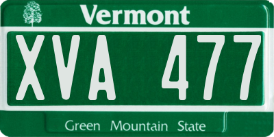 VT license plate XVA477