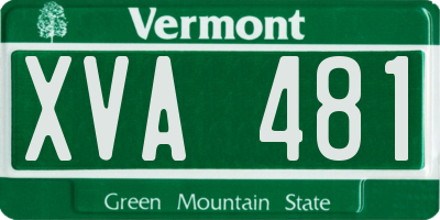 VT license plate XVA481