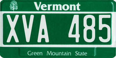 VT license plate XVA485