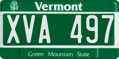 VT license plate XVA497