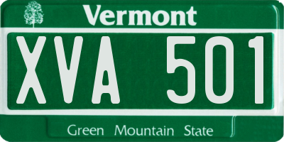 VT license plate XVA501