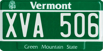 VT license plate XVA506