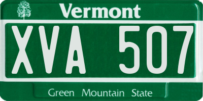 VT license plate XVA507