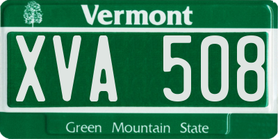 VT license plate XVA508