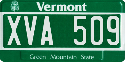 VT license plate XVA509