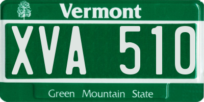 VT license plate XVA510