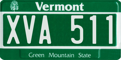 VT license plate XVA511
